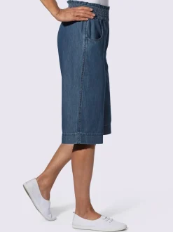 Bermuda en jean ceinture smockée