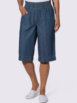 Bermuda en jean ceinture smockée
