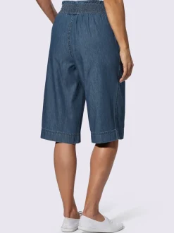 Bermuda en jean ceinture smockée