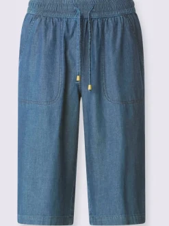 Bermuda en jean ceinture smockée