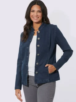 Blazer en jean col montant tendance