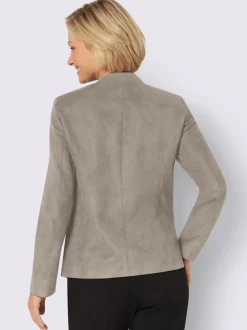 Blazer élégant à glissière poches plaquées