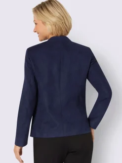 Blazer élégant à glissière poches plaquées