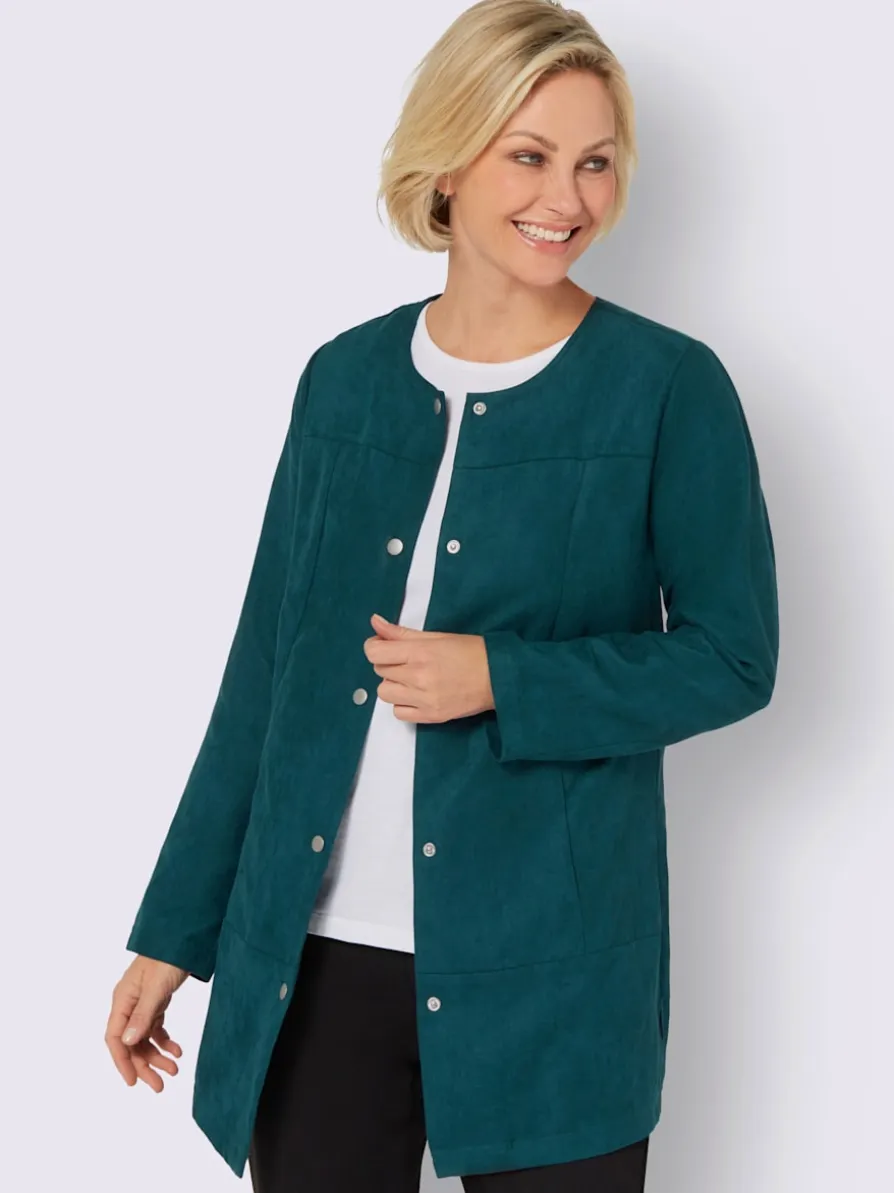 Blazer long toucher velouté