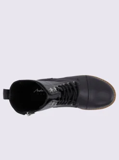 Bottines à lacets cuir nappa de vache