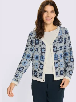 Cardigan tricot jacquard élégant
