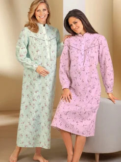 Chemise de nuit flanelle tissée, grattée à l'intérieur et à l'extérieur