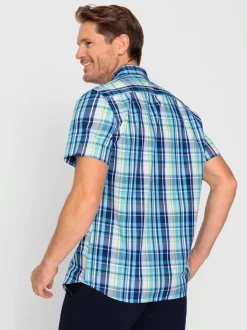 Chemise à manches courtes motifs en fils teintés