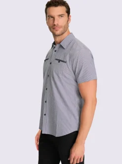 Chemise à manches courtes qualité seersucker