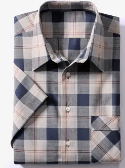 Chemise à manches courtes superbes motifs à carreaux