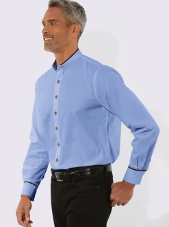 Chemise à manches longues col montant tendance