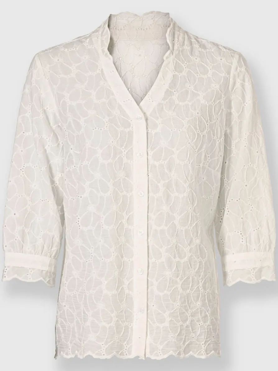 Chemisier en dentelle superbe broderie de madère