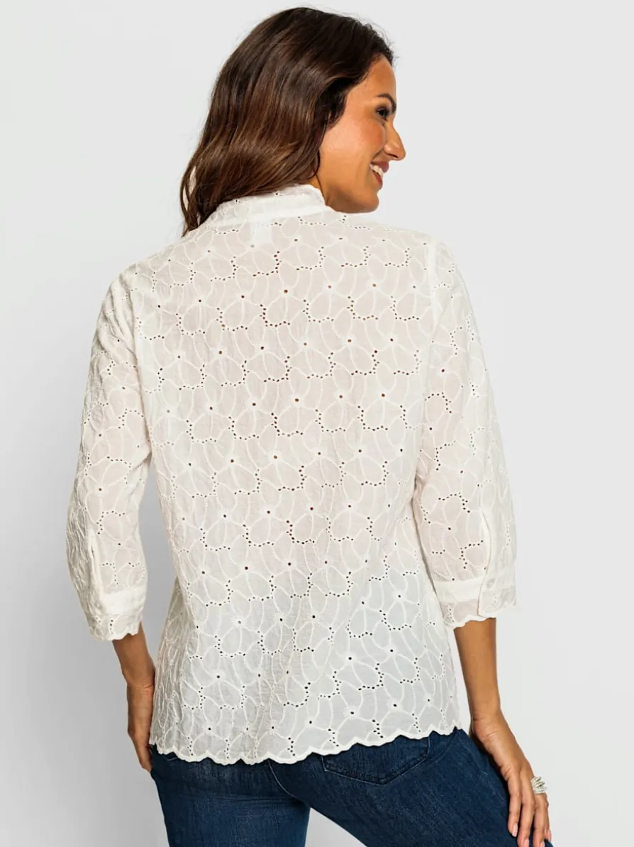 Chemisier en dentelle superbe broderie de madère