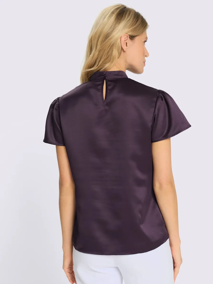 Chemisier en satin encolure raffinée