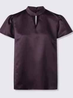 Chemisier en satin encolure raffinée