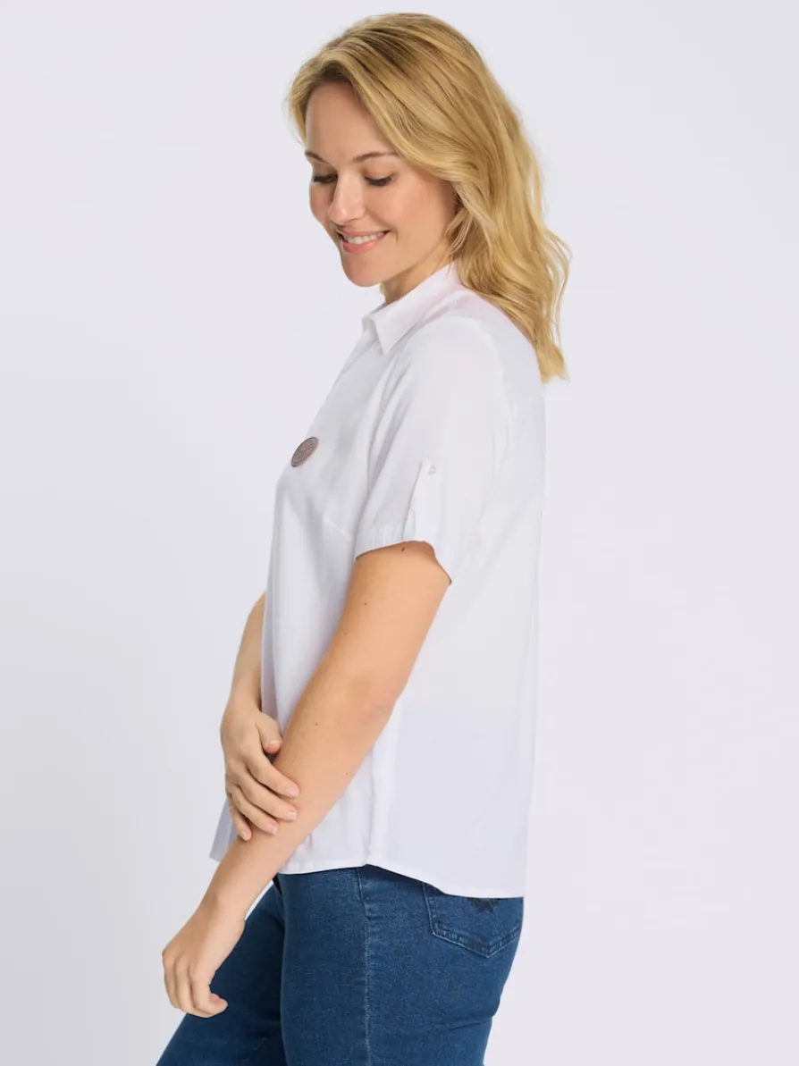 Chemisier à manches courtes pure viscose