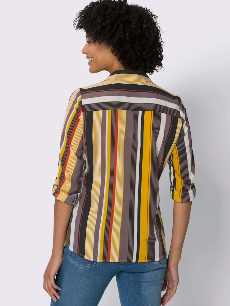 Chemisier rayé col chemise ouvert