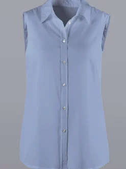Chemisier sans manches avec col chemise élégant