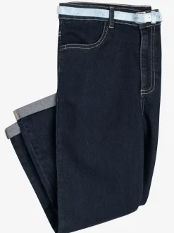 Corsaire en jean ceinture
