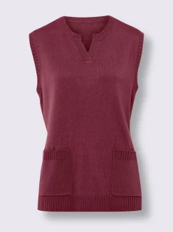 Débardeur en tricot 2 poches plaquées