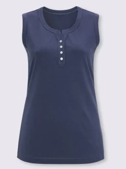 Débardeur femme jersey fin et boutons nacrés