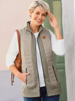 Gilet empiècements en tricot polaire doux