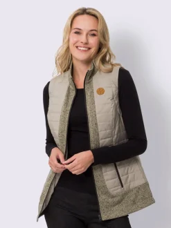 Gilet empiècements en tricot polaire doux