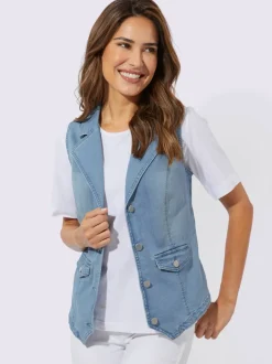 Gilet en jean denim doux