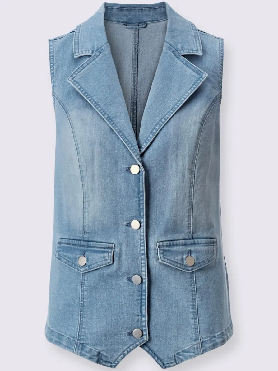 Gilet en jean denim doux