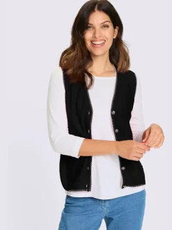 Gilet en tricot contrastes décoratifs