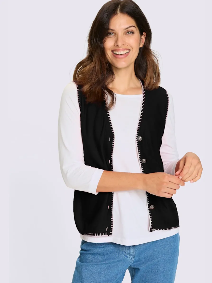Gilet en tricot contrastes décoratifs