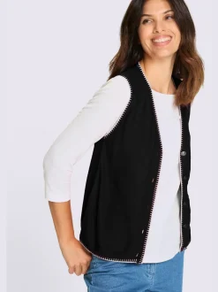 Gilet en tricot contrastes décoratifs