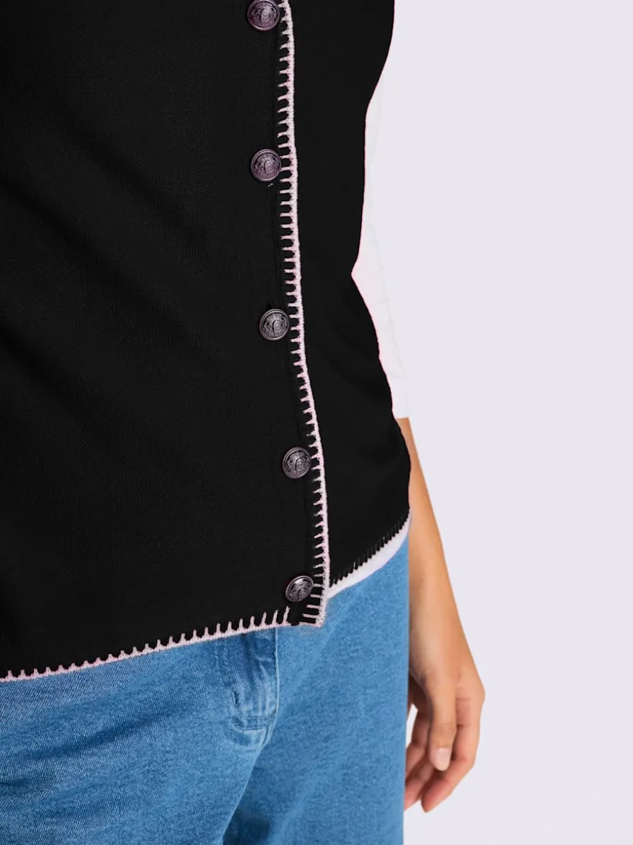 Gilet en tricot contrastes décoratifs