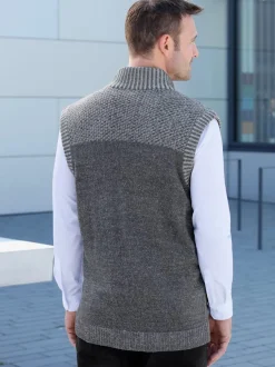 Gilet en tricot à glissière col montant