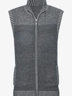 Gilet en tricot à glissière col montant