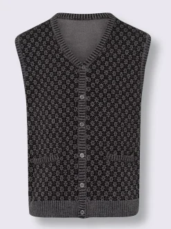 Gilet en tricot tricot jacquard devant
