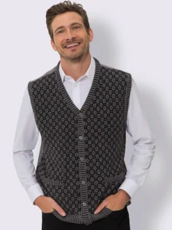 Gilet en tricot tricot jacquard devant