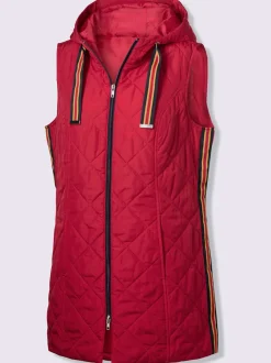 Gilet long avec rayures galon brillantes