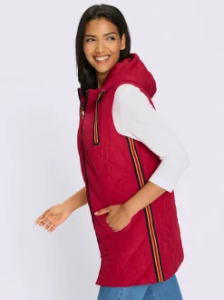 Gilet long avec rayures galon brillantes