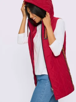 Gilet long avec rayures galon brillantes
