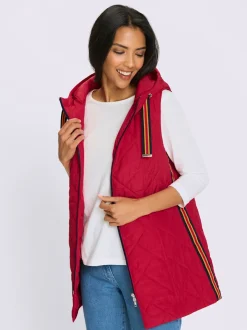 Gilet long avec rayures galon brillantes