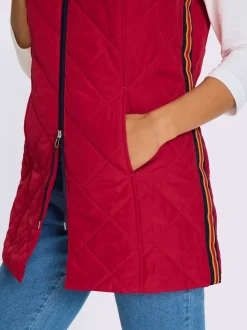 Gilet long avec rayures galon brillantes