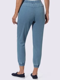 Jean 7/8 ceinture élastique, coulisse et lien à nouer