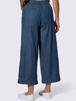 Jean 7/8 ceinture smockée