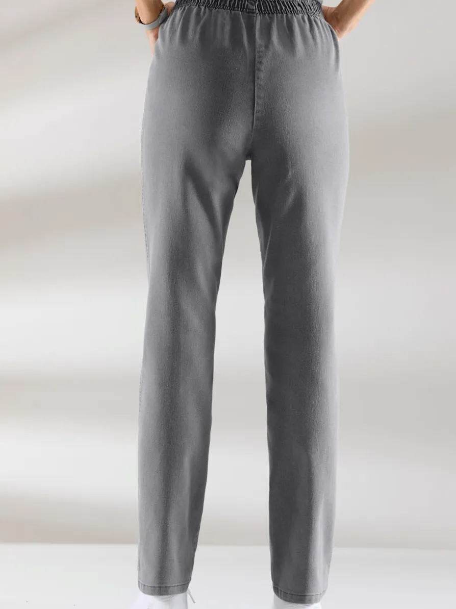 Jean coupe droite ceinture élastique