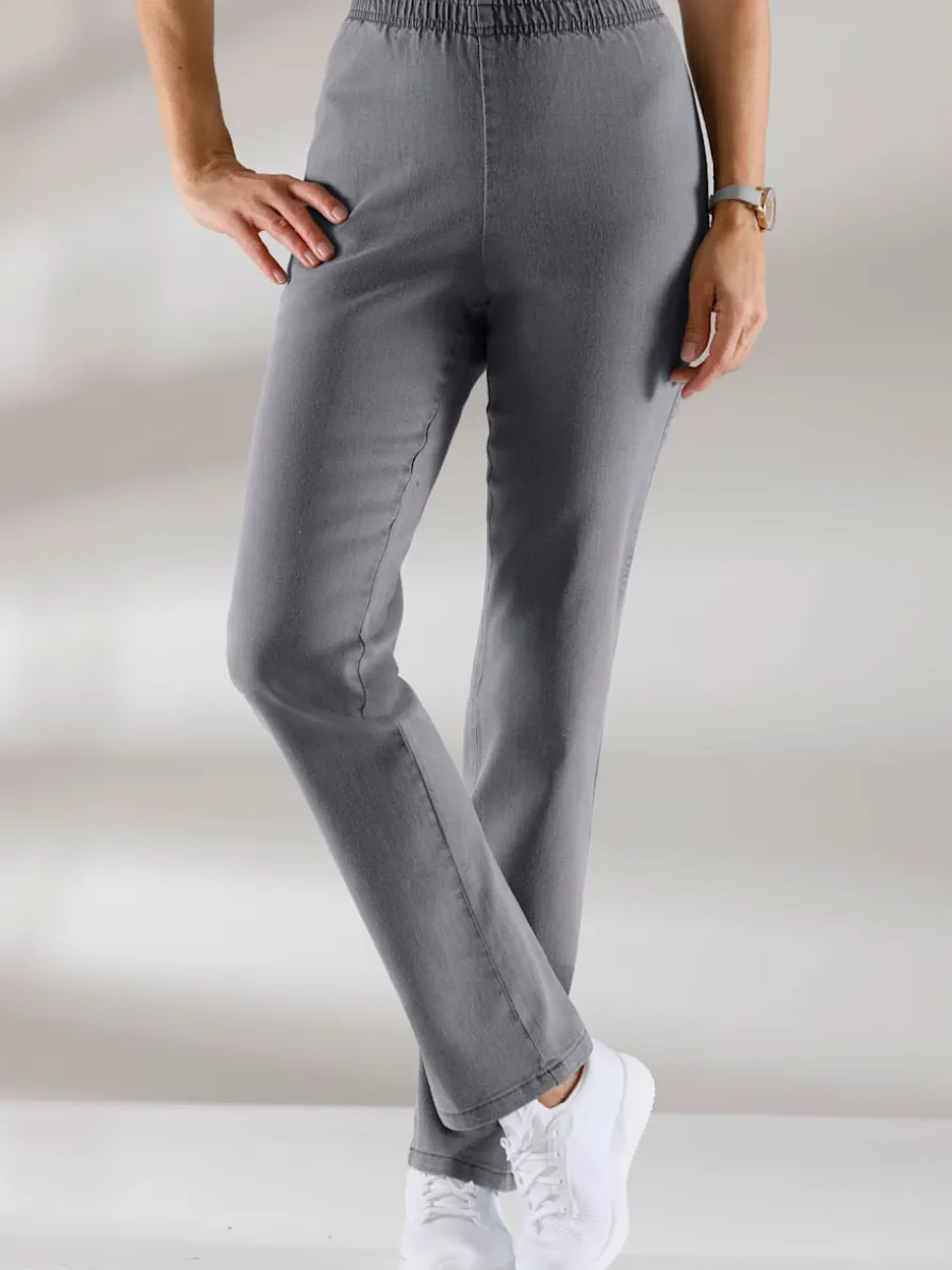 Jean coupe droite ceinture élastique