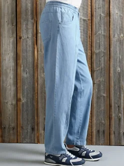 Jean décontracté à ceinture élastiquée