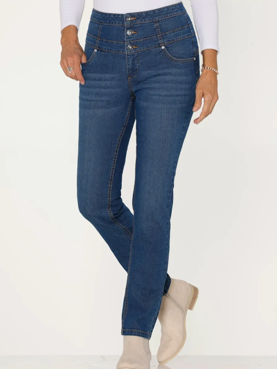 Jean double empiècement