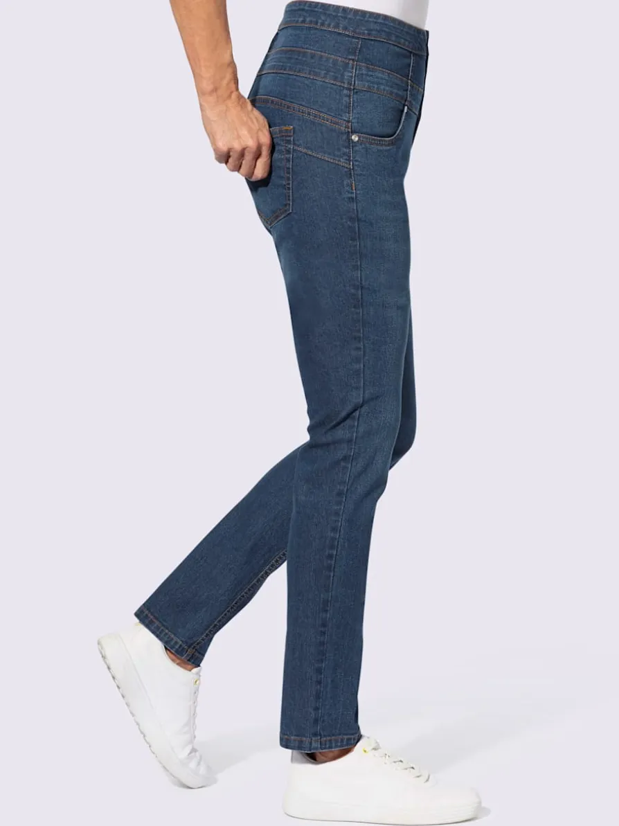 Jean double empiècement