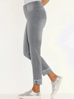 Jean 7/8 empiècement au dos